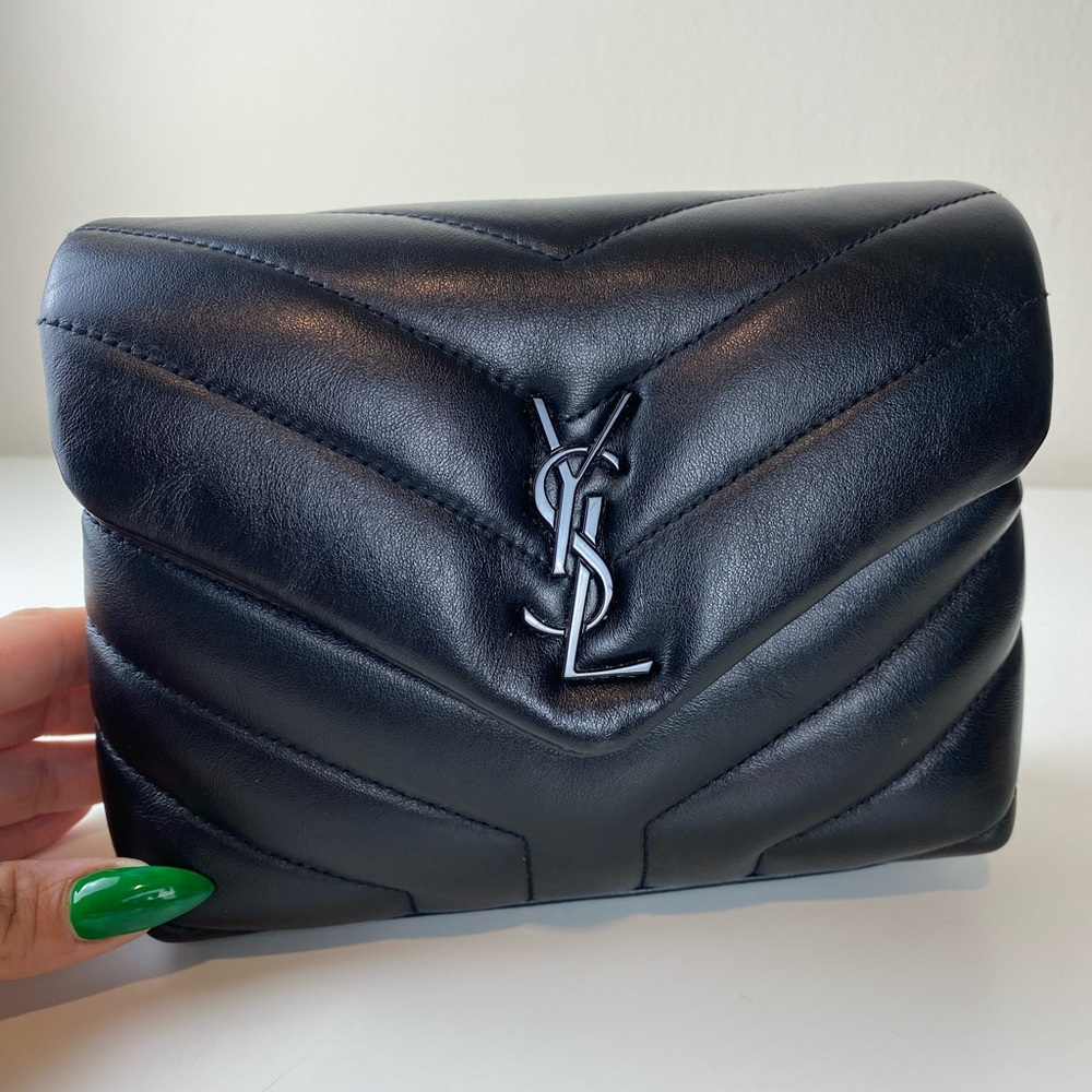 Loulou Toy Matelasse Calfskin Flap-Top Shoulder Bag, Black Hardware